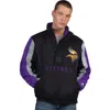Starter Black Minnesota Vikings Thursday Night Gridiron Half-zip Jacket In Black