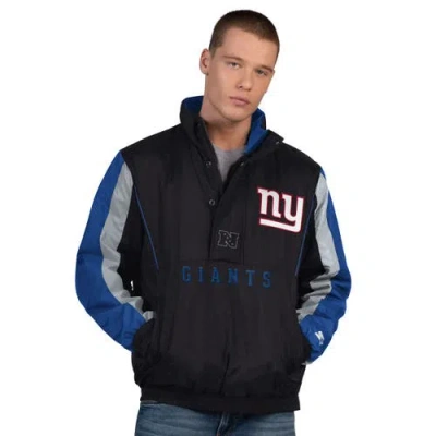 Starter Black New York Giants Thursday Night Gridiron Half-zip Jacket