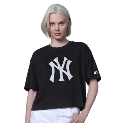 Starter Black New York Yankees Holy Grail Boxy Cropped T-shirt