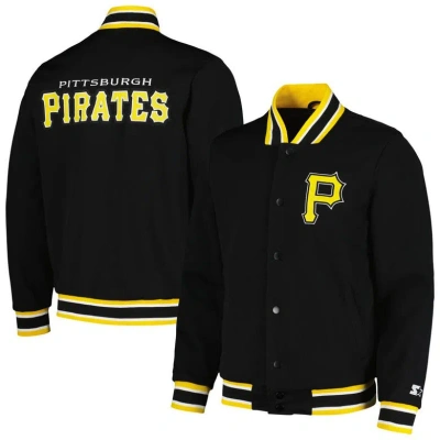 Starter Black Pittsburgh Pirates Secret Weapon Satin Full-snap Jacket