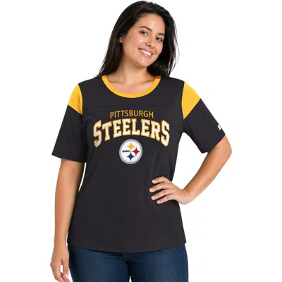 Starter Black Pittsburgh Steelers Plus Size Linebacker Slub T-shirt