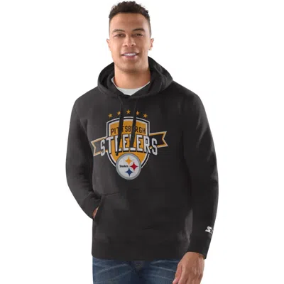 Starter Black Pittsburgh Steelers Vintage Pullover Hoodie