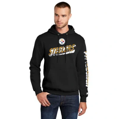 Starter Black Pittsburgh Steelers Wordmark Logo Pullover Hoodie