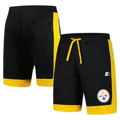 Starter Men's  Black, Gold Pittsburgh Steelers Fan Favorite Fashion Shorts In Black,gold
