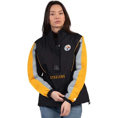 Starter Black/gold Pittsburgh Steelers Thursday Night Gridiron Half-zip Jacket
