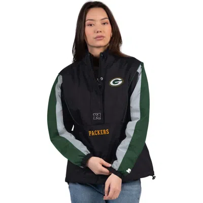 Starter Black/green Green Bay Packers Thursday Night Gridiron Half-zip Jacket