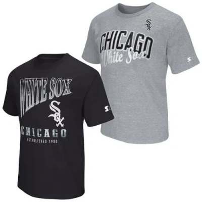 Starter Black/heather Gray Chicago White Sox Two-pack T-shirt Set In Multi