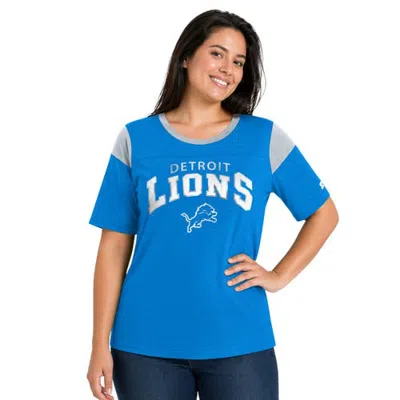 Starter Blue Detroit Lions Plus Size Linebacker Slub T-shirt