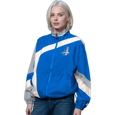 Starter Blue/silver Detroit Lions Vintage 1st Quarter Full-zip Windbreaker