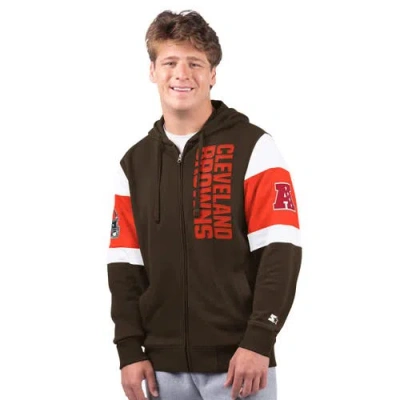 Starter Brown Cleveland Browns Extreme Full-zip Hoodie