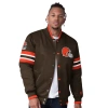 Starter Brown Cleveland Browns Scout I Full-snap Varsity Jacket In Brown