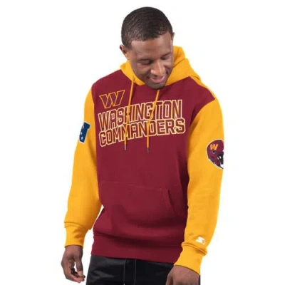 Starter Burgundy Washington Commanders Extreme Pullover Hoodie In Burgundy,gold
