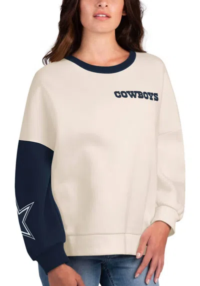 Starter Cowboys Women's Interception Sweatshirt In Cream In White