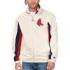 STARTER STARTER CREAM BOSTON RED SOX REBOUND COOPERSTOWN COLLECTION FULL-ZIP TRACK JACKET