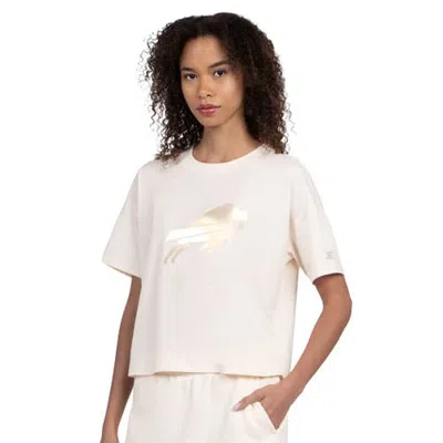 Starter Cream Buffalo Bills Pastel Travel Boxy Cropped T-shirt In Animal Print