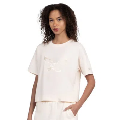 Starter Cream Philadelphia Eagles Pastel Travel Boxy Cropped T-shirt In White