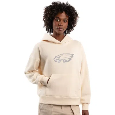 Starter Cream Philadelphia Eagles Rhinestone Relaxed Hoodie In White