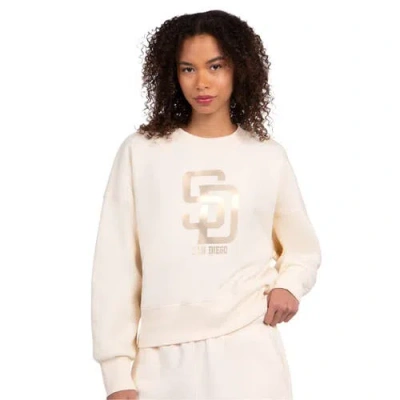 Starter Cream San Diego Padres Pastels Boxy Fleece Sweatshirt In Neutral