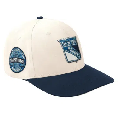 Starter Cream/navy New York Rangers Blue Wave Classic Adjustable Hat