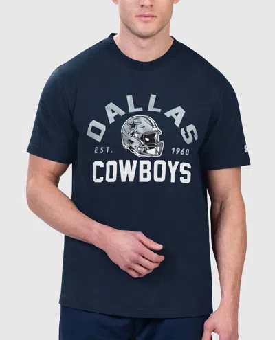 Starter Dallas Cowboys Hands Off Short Sleeve Tee In Navy In Blue