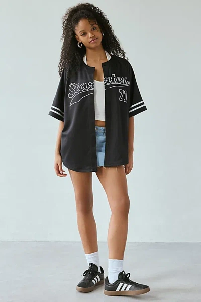 Starter Graphic Baseball Jersey Tee In Black, Women's At Urban Outfitters