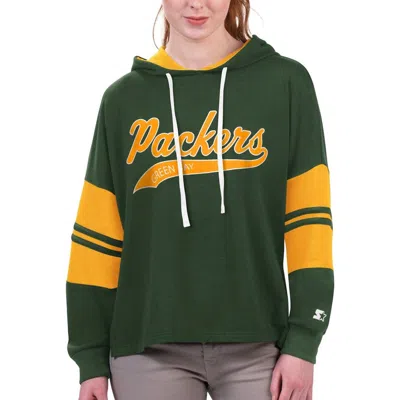 Starter Green Green Bay Packers Bump And Run Long Sleeve Hoodie T-shirt In Multi