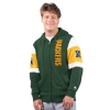 Starter Black Pittsburgh Steelers Extreme Full-zip Hoodie In Green