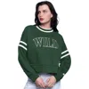 Starter Green Minnesota Wild Power Play Cropped Pullover Sweatshirt In Green