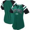 Starter Green New York Jets Game On Notch Neck Raglan T-shirt