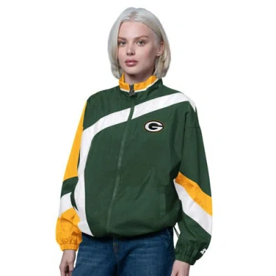 Starter Green/gold Green Bay Packers Vintage 1st Quarter Full-zip Windbreaker