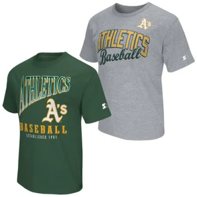 Starter Green/heather Gray Athletics Two-pack T-shirt Set
