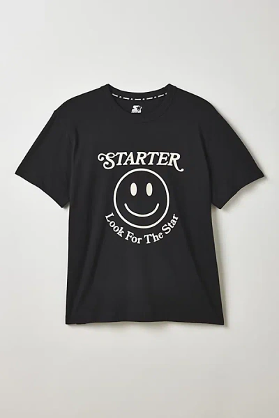 Starter Happy Face Graphic Tee In Black, Men's At Urban Outfitters