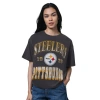 Starter Heather Black Pittsburgh Steelers Oversized Hall Of Fame T-shirt In Black