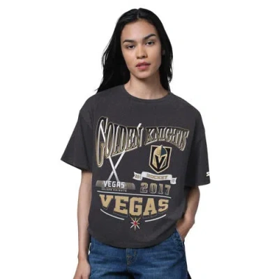 Starter Heather Black Vegas Golden Knights Oversized Hall Of Fame T-shirt
