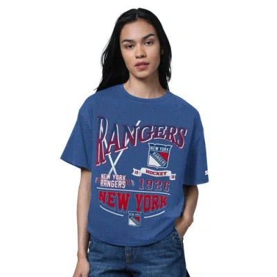 Starter Heather Blue New York Rangers Oversized Hall Of Fame T-shirt