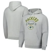 Starter Heather Gray Green Bay Packers Pullover Hoodie In Heather Gray