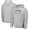 Starter Heather Gray Minnesota Vikings Pullover Hoodie In Heather Gray