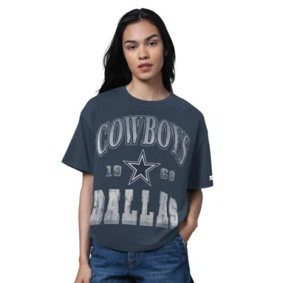 Starter Heather Navy Dallas Cowboys Oversized Hall Of Fame T-shirt In Gray
