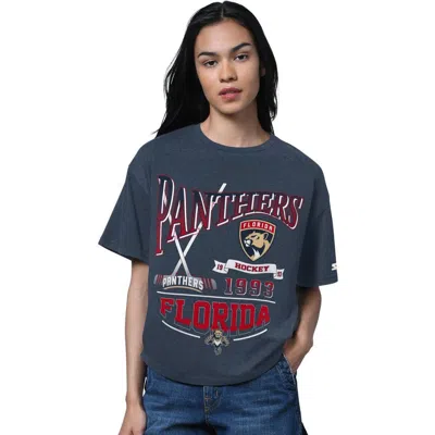Starter Heather Navy Florida Panthers Oversized Hall Of Fame T-shirt In Blue