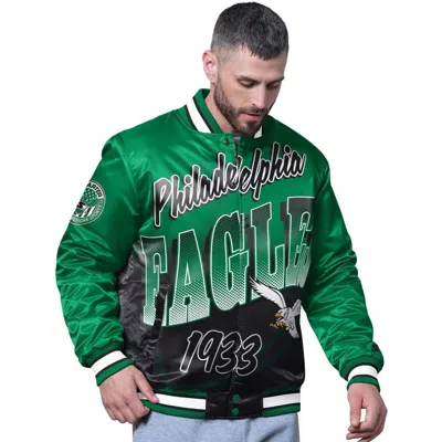 Starter Kelly Green Philadelphia Eagles Retro Pass Rush Varsity Full-snap Jacket