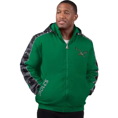 Starter Kelly Green Philadelphia Eagles Thursday Night Gridiron Full-zip Hoodie Jacket In Kelly Green,black