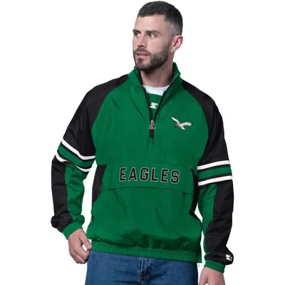 Starter Kelly Green Philadelphia Eagles Vintage Logo Prospect Half-zip Pullover