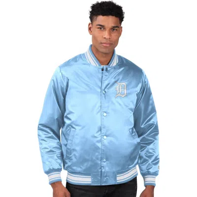 Starter Light Blue Detroit Tigers Locker Room Satin Full-snap Varsity Jacket