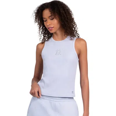 Starter Light Blue New York Yankees Pastels Ribbed Tank Top In White