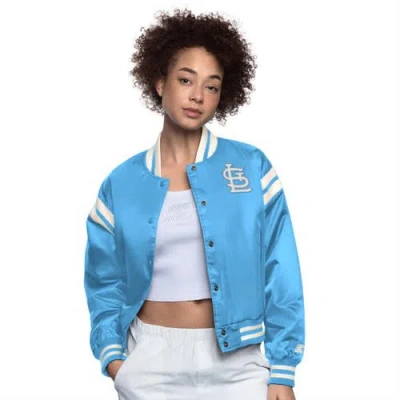 Starter Light Blue St. Louis Cardinals Full Count Full-snap Varsity Jacket
