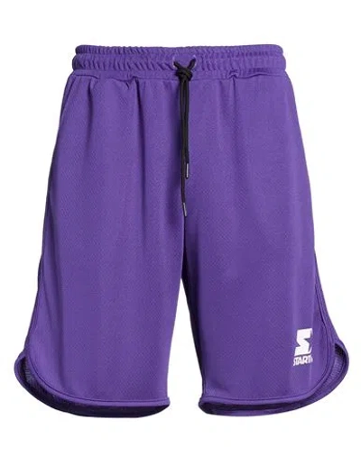 Starter Man Shorts & Bermuda Shorts Purple Size L Polyester