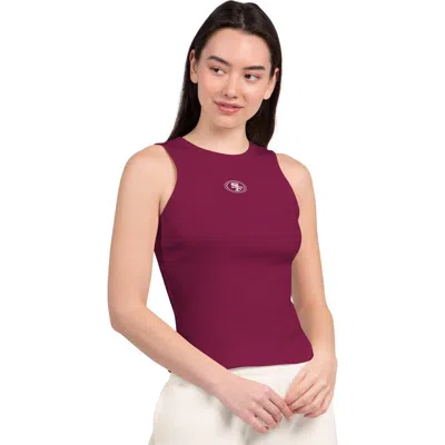 Starter Maroon San Francisco 49ers Athleisure Cropped Tank Top In Burgundy
