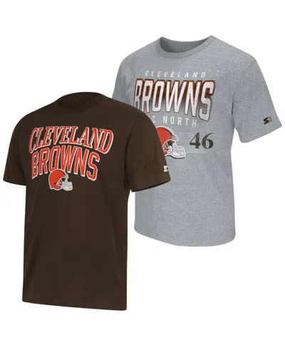 Starter Men's 2-pack Cleveland Browns Graphic Crewneck T-shirts In Multi