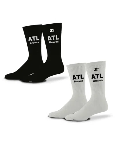Starter Men's And Women's 2 Pack Atlanta Braves Assist Socks In Black