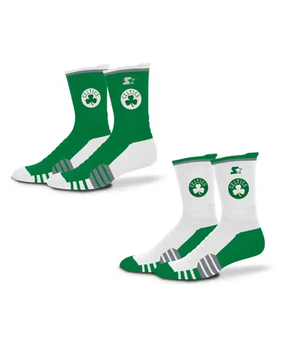 Starter Men's And Women's 2 Pack Kelly Green/white Boston Celtics Breakaway Crew Sock